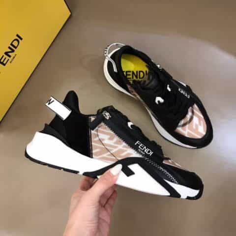 FENDI芬迪   F D高科技布料春夏新品男士一脚蹬运动鞋