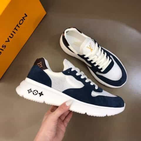 LV/路易威登   牛皮拼接透气网面新品男士高端休闲运动鞋
