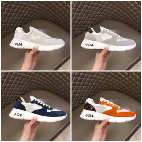 LV/路易威登   牛皮拼接透气网面新品男士高端休闲运动鞋