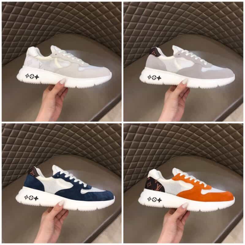 LV/路易威登   牛皮拼接透气网面新品男士高端休闲运动鞋