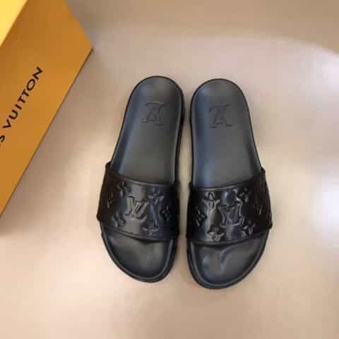 LV/路易威登   内衬头层小牛皮高端男士拖鞋
