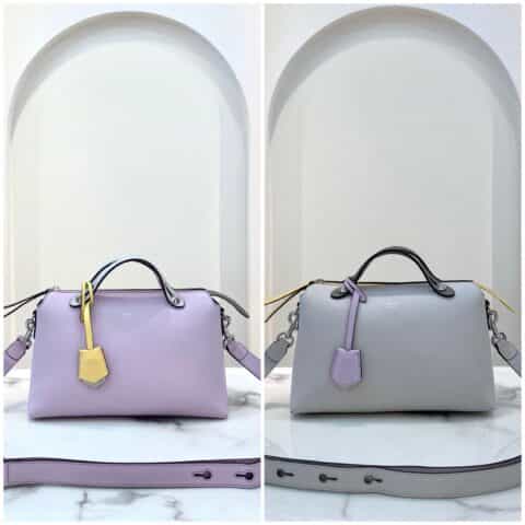 FENDI芬迪拼色系全牛皮波士顿手提包8287s