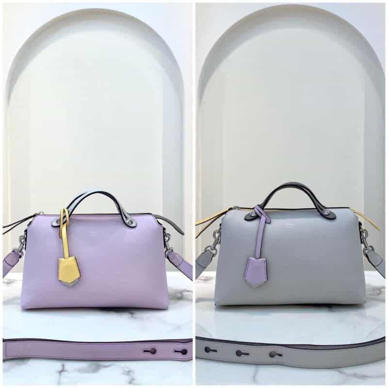 FENDI芬迪拼色系全牛皮波士顿手提包8287s