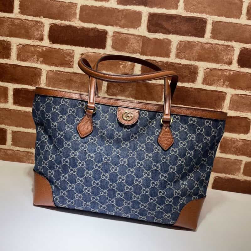 GUCCI古驰GG Denim系列Ophidia系列中号GG托特包631685