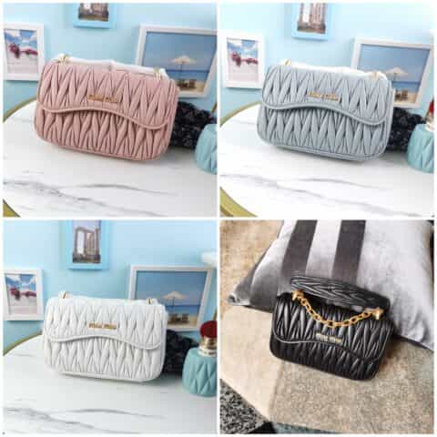 MIUMIU缪缪顶级进口Matelasse小羊皮单肩斜挎包5BD140