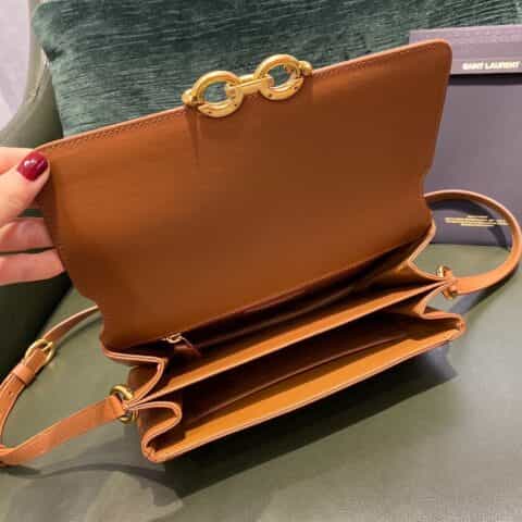Saint laurent Ysl Le Maillon 24CM 肩背包 649795焦糖色