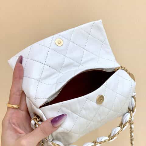 Chanel 2021春夏新款small hobo bag流浪包 AS2479白色
