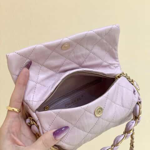 Chanel 2021春夏新款small hobo bag流浪包 AS2479粉色