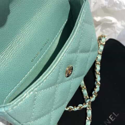 Chanel 2021SS 珍珠零钱包 AP2119绿色