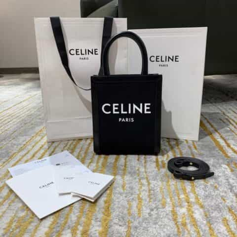 Celine思琳 Mini Cabas Tote Bag 194372麻布款黑色