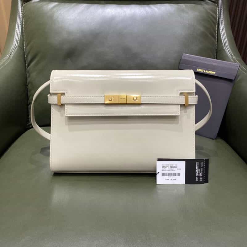 Saint laurent Ysl Manhattan白色牙签纹曼哈顿法棍包579271