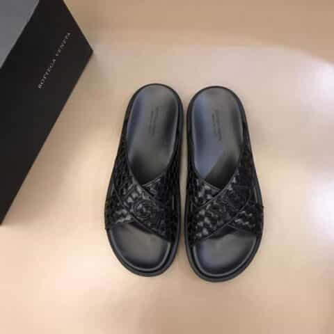 BV葆蝶家   意大利进口牛皮春夏真皮编织拖鞋