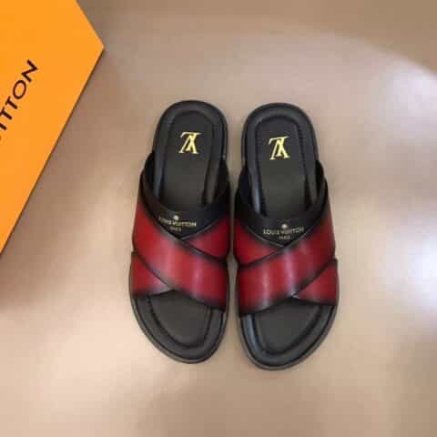 LV/路易威登    进口厚实牛皮大底高端真皮大底男士拖鞋