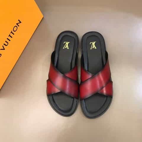LV/路易威登   进口头层高端真皮大底男士拖鞋