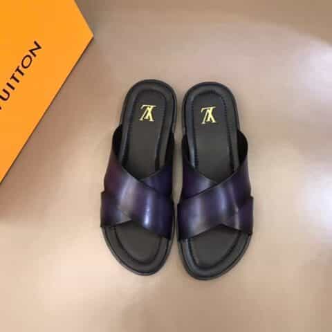 LV/路易威登   进口头层高端真皮大底男士拖鞋