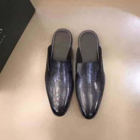 Berluti伯鲁提   进口头层牛皮高端男士半拖