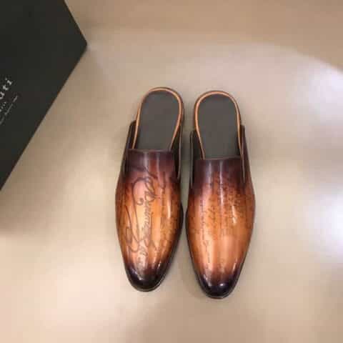 Berluti伯鲁提   进口头层牛皮高端男士半拖