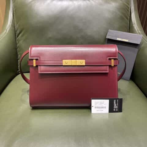 Saint laurent Ysl Manhattan酒红牙签纹曼哈顿法棍包579271