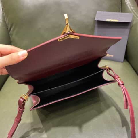 Saint Laurent Ysl Cassandra Bag 578000酒红色鱼子酱金扣