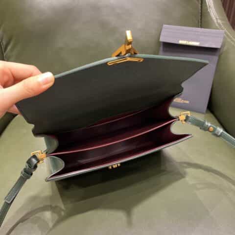 Saint Laurent Ysl Cassandra Bag 578000墨绿色鱼子酱金扣