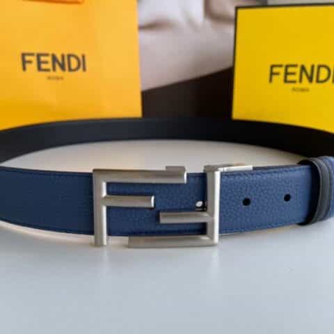 FENDI芬迪   FF徽标精湛工艺金属扣头层牛皮腰带3.5cm