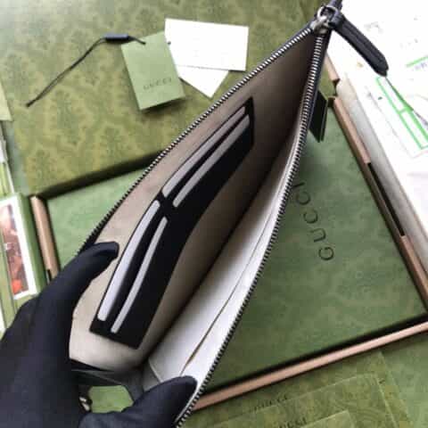 Gucci珊瑚蛇印花Supreme高级帆布手包 473904黑帆布蛇/黑皮