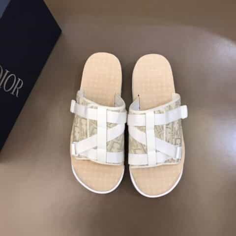 Dior迪奥   经典黑色Dior Oblique 提花高端男士沙滩拖鞋