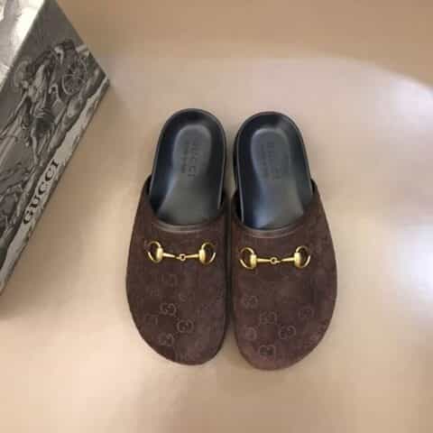 Gucci古驰   经典马衔扣G家夏季男士沙滩拖鞋