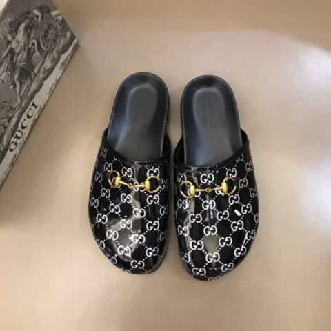 Gucci古驰   鞋面原版PVC材质G家夏季男士沙滩拖鞋