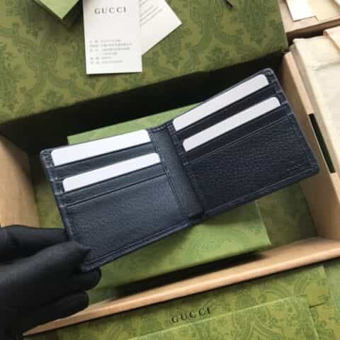 Gucci GG 钻石菱格纹图案钱夹 657572彩色帆布/蓝皮