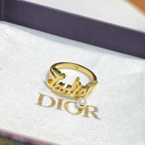 2021 DIOR迪奥jadior字母珍珠戒指