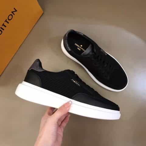LV/路易威登   牛皮拼接透气网面材质新品男士高端休闲运动鞋