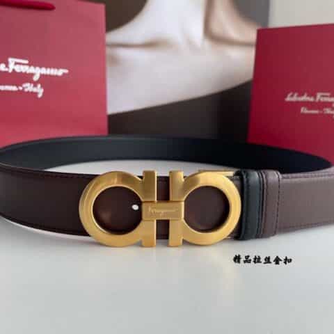 Ferragamo菲拉格慕   男士3.5cm精品金属扣腰带
