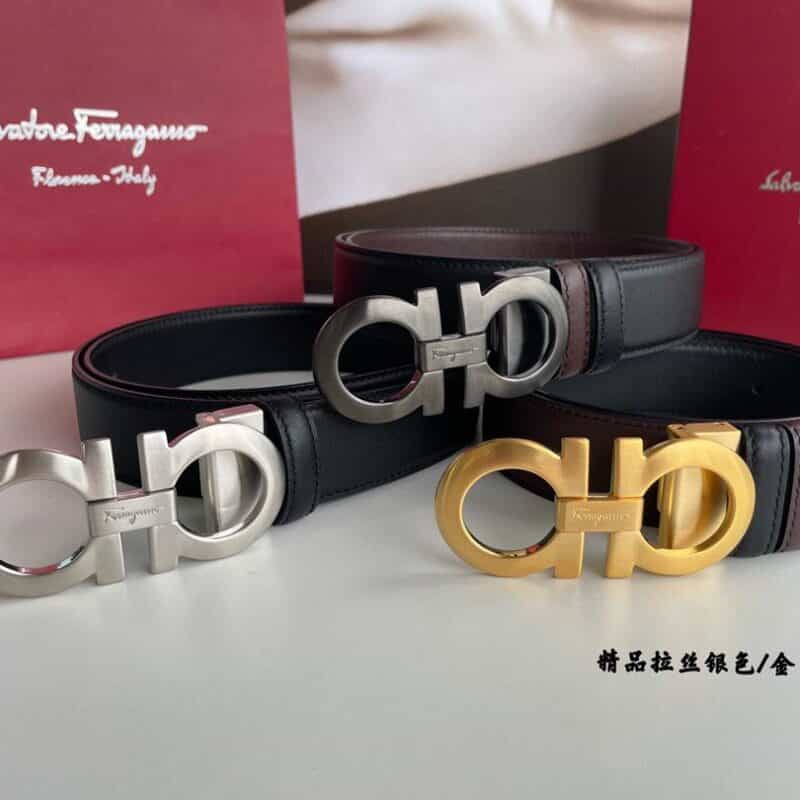 Ferragamo菲拉格慕   男士3.5cm精品金属扣腰带