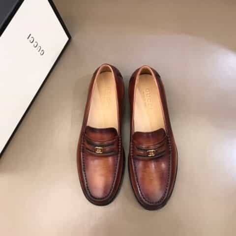 GUCCI古驰  进口开边珠牛皮原单级男士正装休闲皮鞋