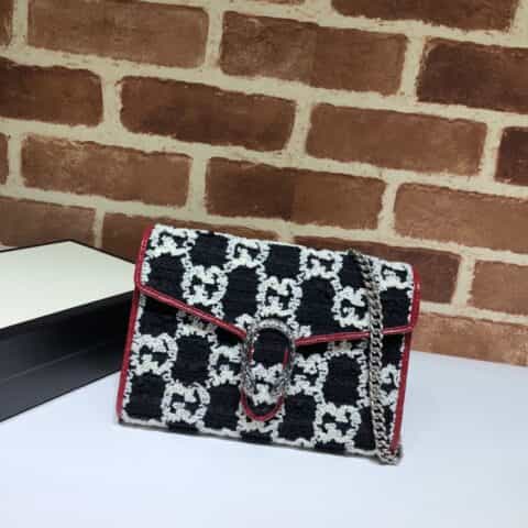 GUCCI古驰花呢链条单肩斜挎包401231