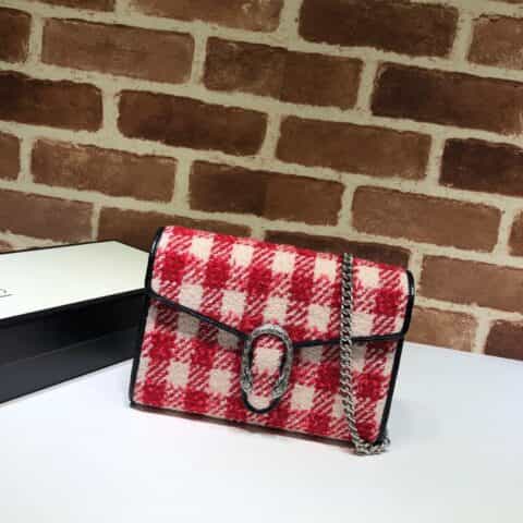 GUCCI古驰格子链条单肩斜挎包401231