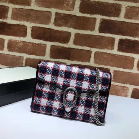 GUCCI古驰格子链条单肩斜挎包401231