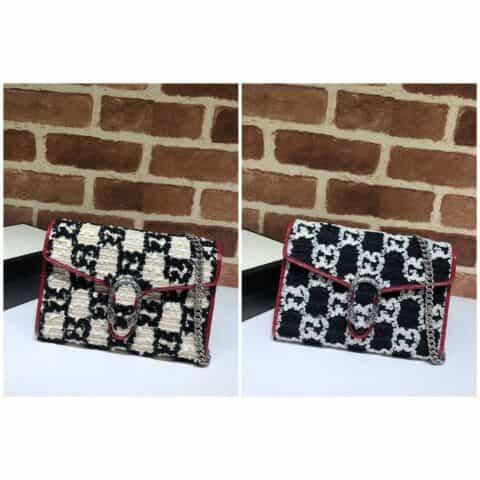 GUCCI古驰花呢链条单肩斜挎包401231