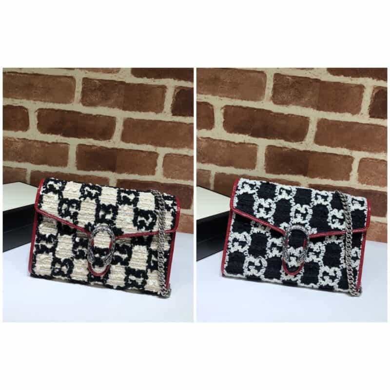 GUCCI古驰花呢链条单肩斜挎包401231