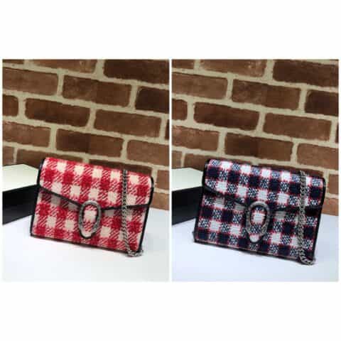 GUCCI古驰格子链条单肩斜挎包401231