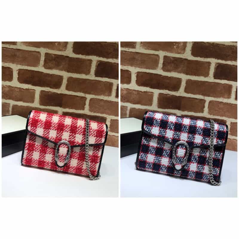 GUCCI古驰格子链条单肩斜挎包401231