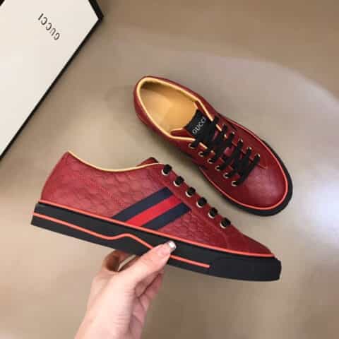 Gucci古驰   G家  Tennis 1977系列全真皮系列平板鞋