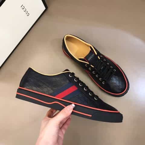 Gucci古驰   G家  Tennis 1977系列全真皮系列平板鞋