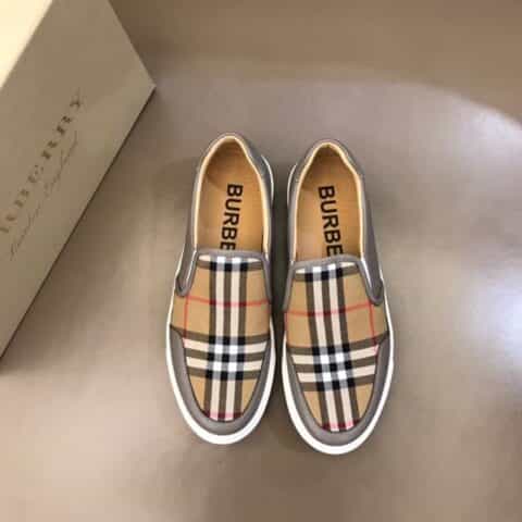 BURBERRY 巴宝莉   Vintage 复古格纹棉与哑光小牛皮材质B家男士经典低帮运动鞋
