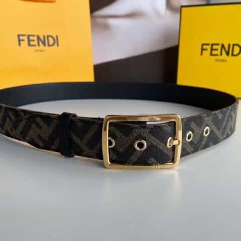 FENDI芬迪   FF图案饰有针扣3.5cm男生腰带