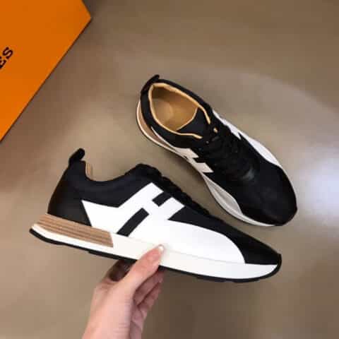 hermes爱马仕   拼接原版透气网布男士拼色运动鞋