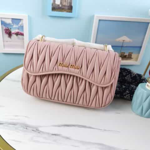 MIUMIU缪缪顶级进口Matelasse小羊皮单肩斜挎包5BD140