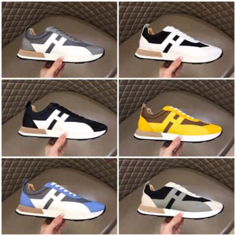 hermes爱马仕   拼接原版透气网布男士拼色运动鞋