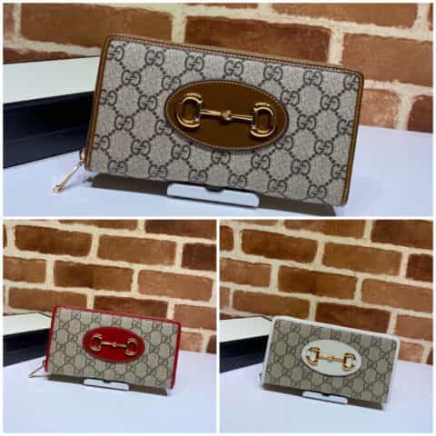 GUCCI古驰1955马衔扣全拉链钱包621889